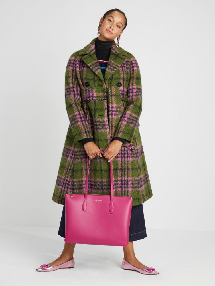 Plaid Tie Waist Coat | Kate Spade New York