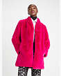 Bow-waist Faux Fur Coat, Rosa Plum, Product