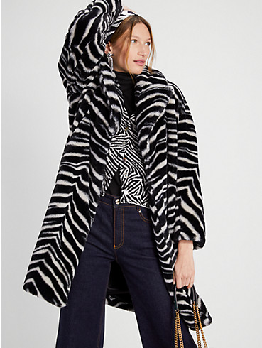 Bold Zebra Faux Fur Coat, , rr_productgrid