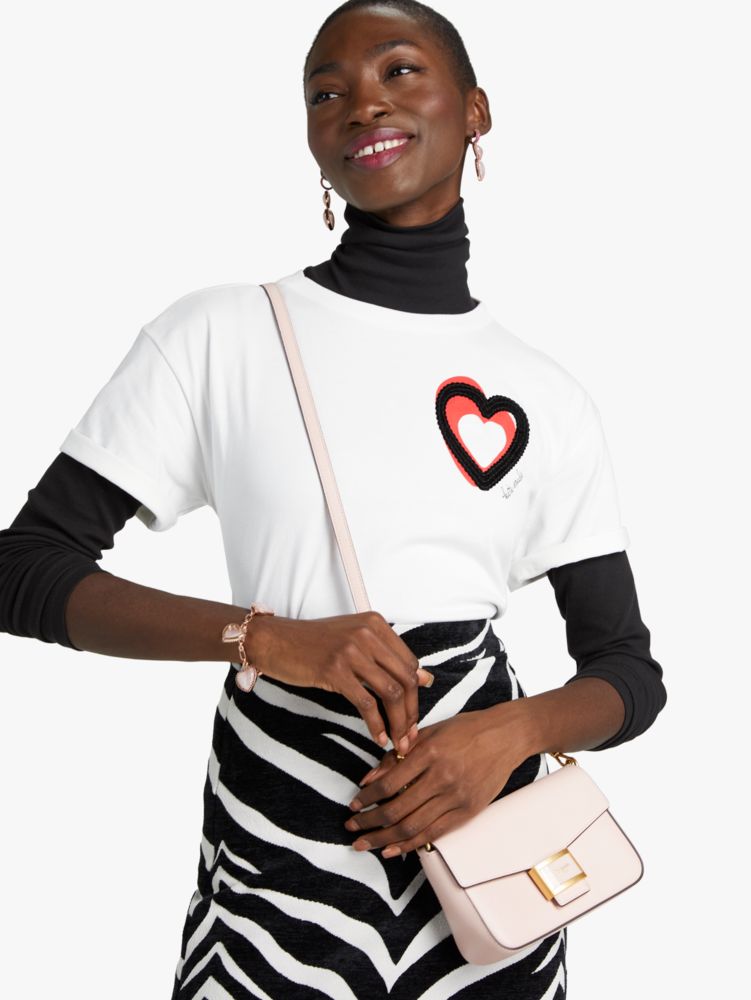 Kate Spade Embellished Overlapping Hearts Tee