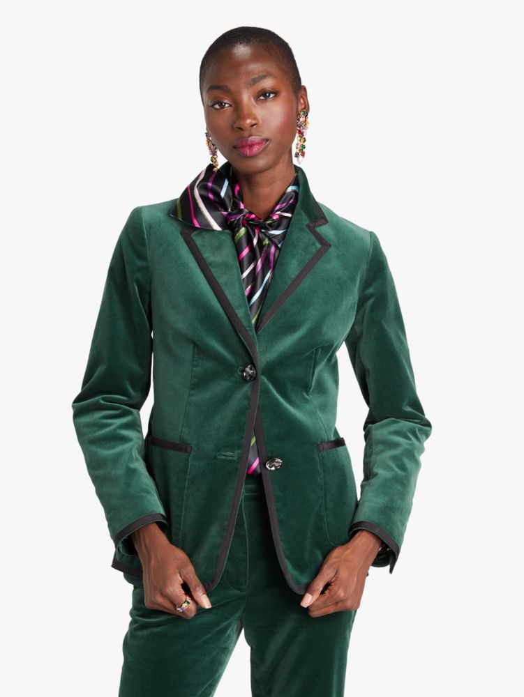 Kate Spade Jewel Button Velvet Blazer