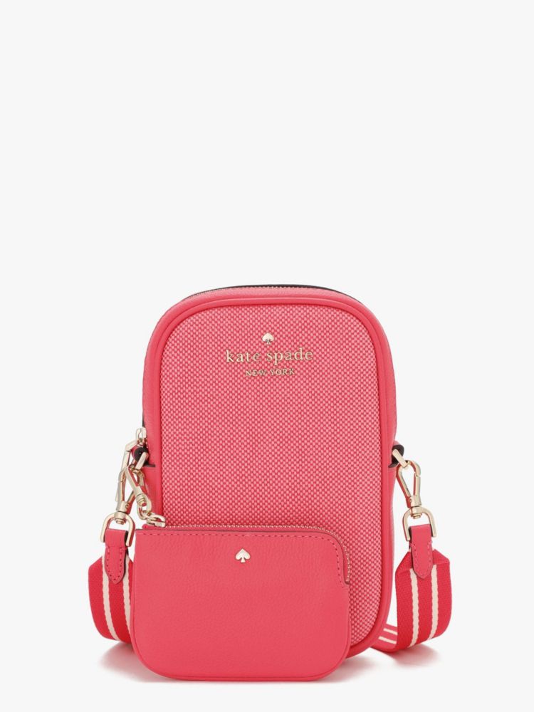 Kate Spade Rosie Handy-Umhängetasche Mit Reissverschlus Im Längsformat Aus Leinen