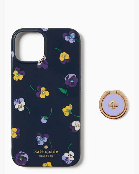 Pansy Toss And Ring Resin iPhone 14 Case, Blazer Blue Multi, ProductTile