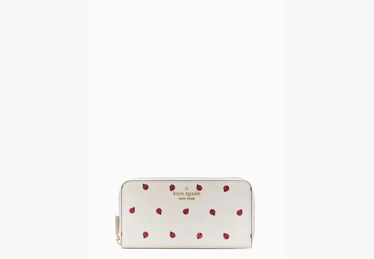 Staci Large Ladybug Continental Wallet, Cream Multi, Product image number 0