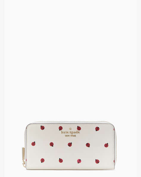 Staci Large Ladybug Continental Wallet, Cream Multi, ProductTile