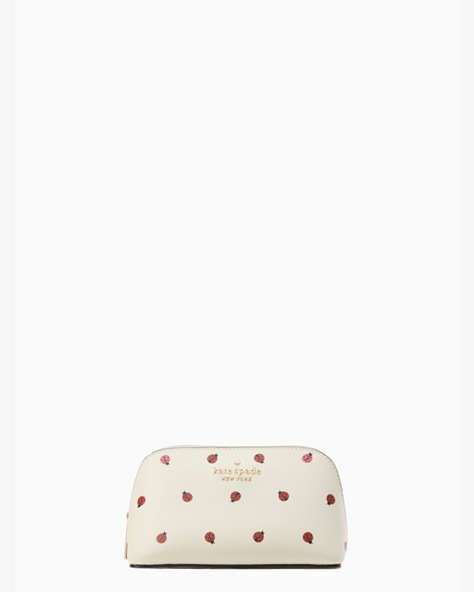 Staci Small Ladybug Cosmetic Bag, Cream Multi, ProductTile