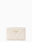 carey smooth quilted leather medium compact bifold wallet, , s7productThumbnail
