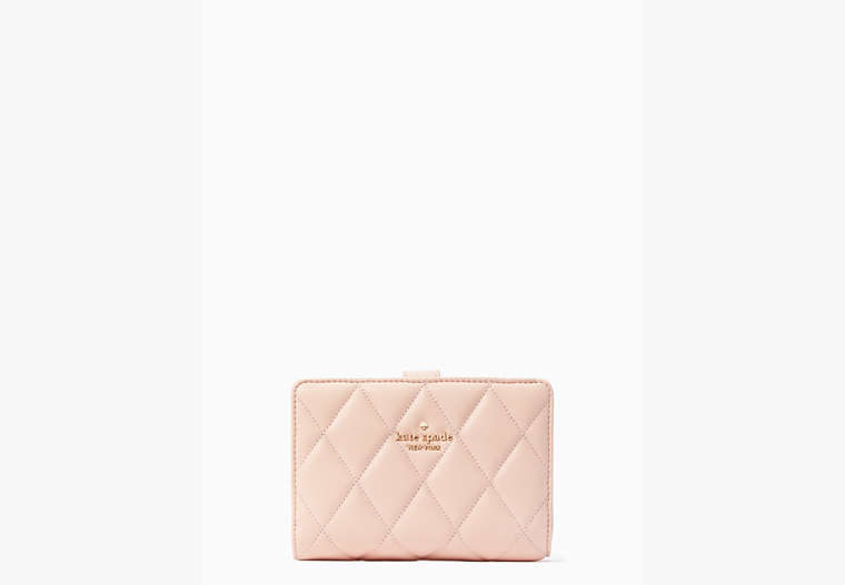 Kate Spade,carey medium compartment bifold wallet,Conch Pink image number 0