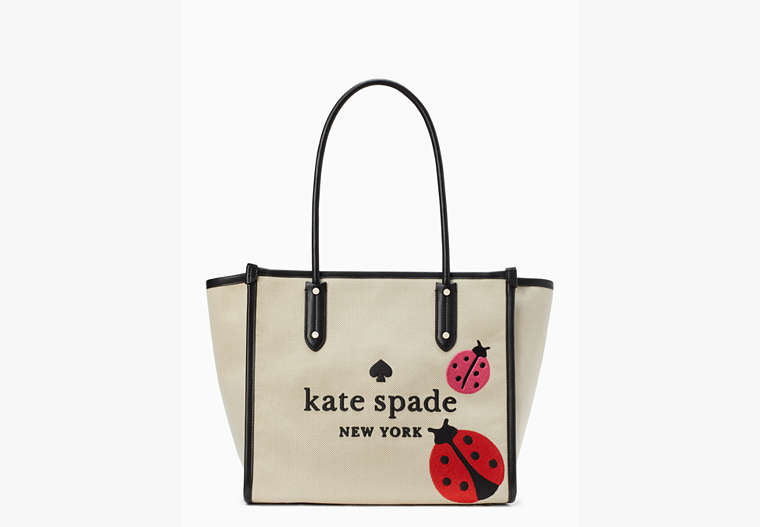 Ella Ladybug Tote Bag, Natural Multi, Product image number 0
