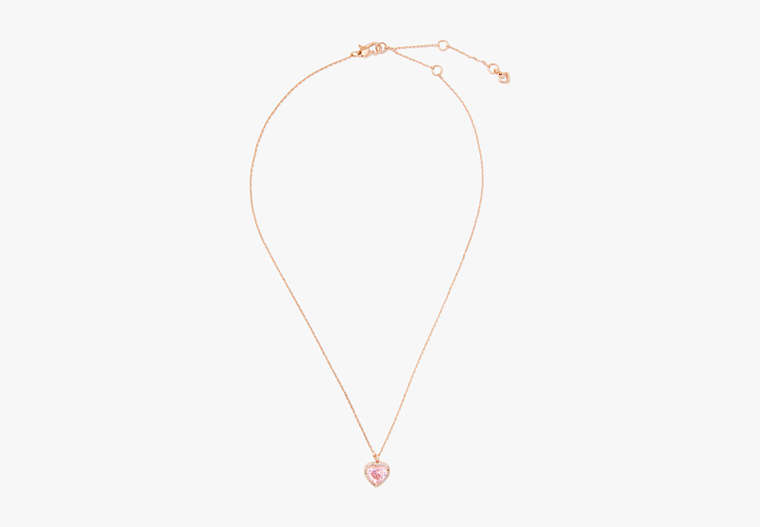 My Love Pavé Heart Pendant, Pink/ Rose Gold, Product