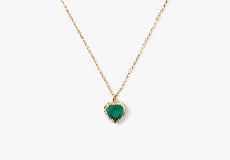 My Love Pavé Heart Pendant, Emerald, Product