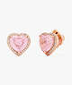 My Love Pavé Heart Studs, Pink/ Rose Gold, ProductTile
