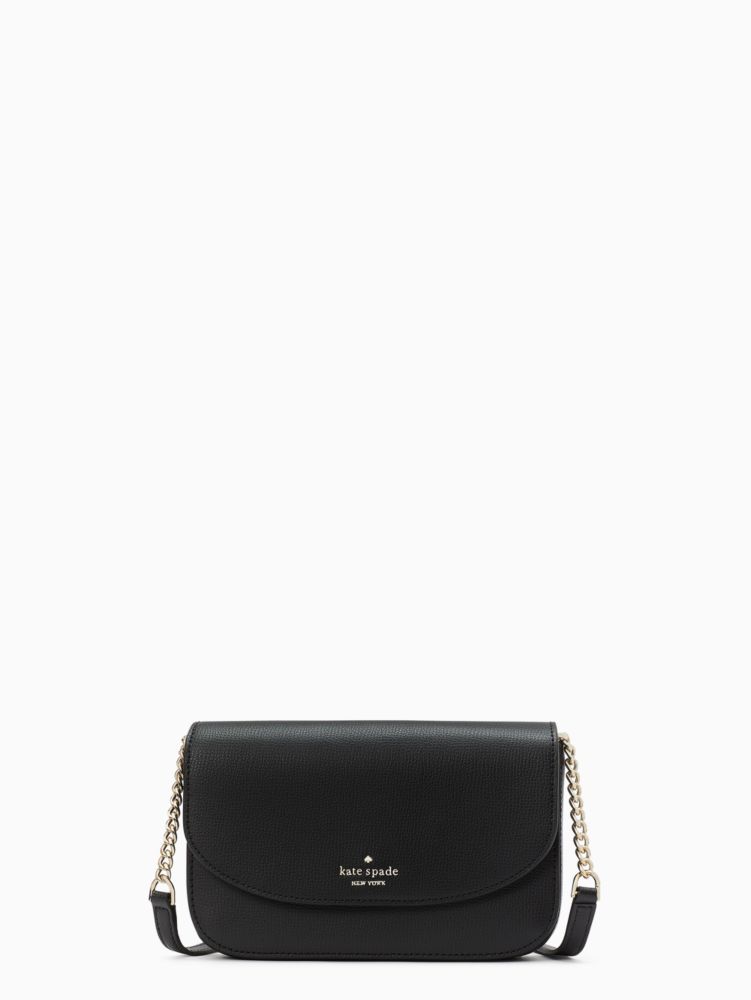 Kate Spade Kristi Leather Crossbody (Black): Handbags