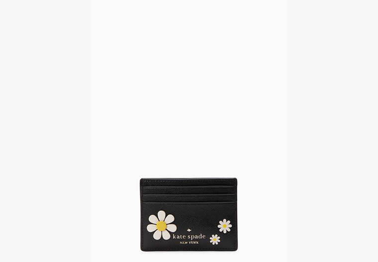 Staci Small Slim Floral Card Holder, Black Multi, Product image number 0