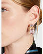 Pavé Present Drop Earrings, Clear/Gold, Product