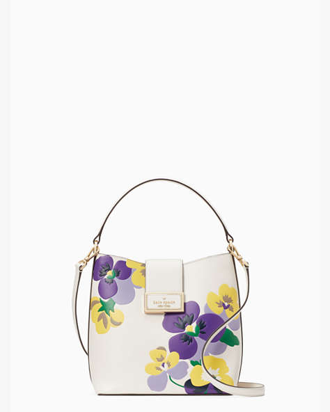 Reegan Pansy Toss Bucket Bag, Parchment Multi, ProductTile