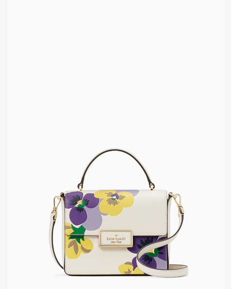 Reegan Pansy Toss Top Handle Crossbody, Parchment Multi, ProductTile