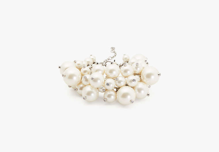 Pearls Please Cluster Bracelet, Cream/Silver, Product