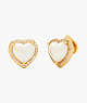 My Love Pavé Heart Studs, Cream/Gold, ProductTile