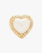 My Love Pavé Heart Studs, Cream/Gold, Product