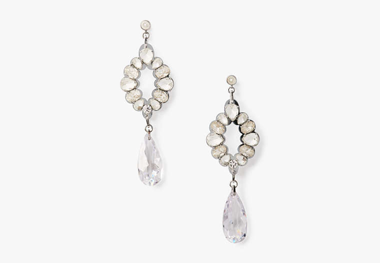 Cut Crystal Drop Earrings, Clear/Silver, Product