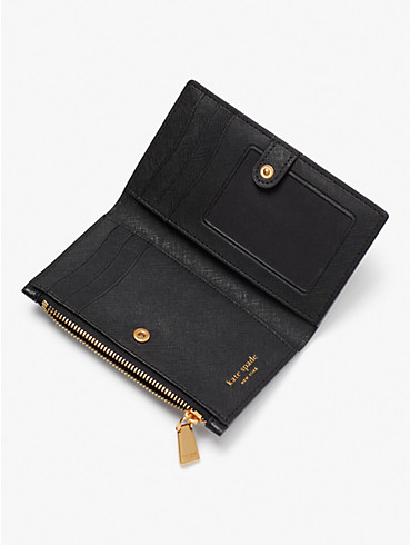 bonbon stone embellished saffiano leather small slim bifold wallet, , rr_productgrid