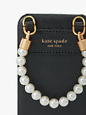 pearl and pave saffiano leather wrapped pearl strap phone case crossbody 13 pro, , s7productThumbnail
