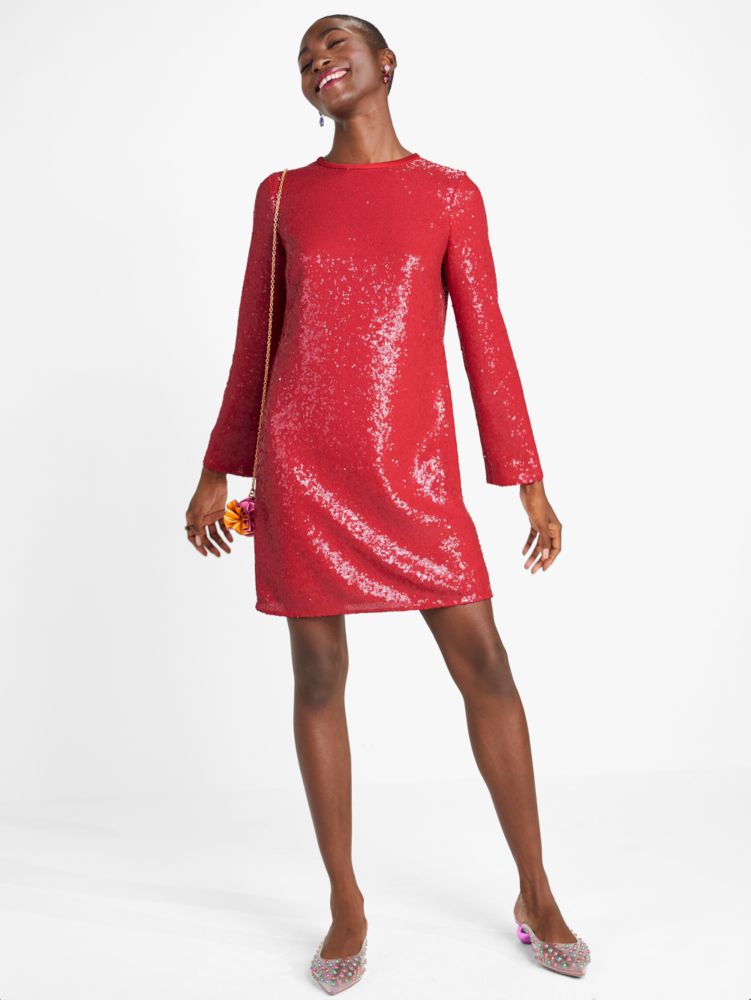 Kate Spade Sequin Puff Sleeve Dress