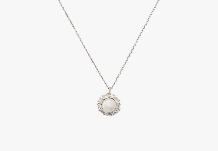 Candy Shop Pearl Halo Pendant, Cream/Silver, Product
