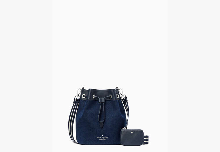 ロージー カラーブロック デニム バケット バッグ, Blue Multicolor, Product