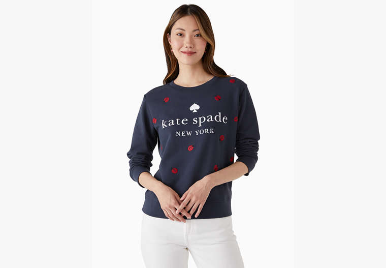 Kate Spade,ladybug logo sweatshirt,cotton,Blazer Blue image number 0