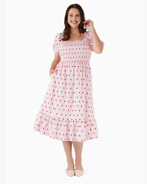 Ladybug Party Smocked Midi Dress, Chalk Pink, ProductTile