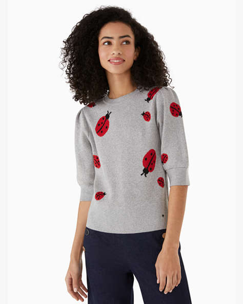 Ladybug Sweater, Grey Melange, ProductTile