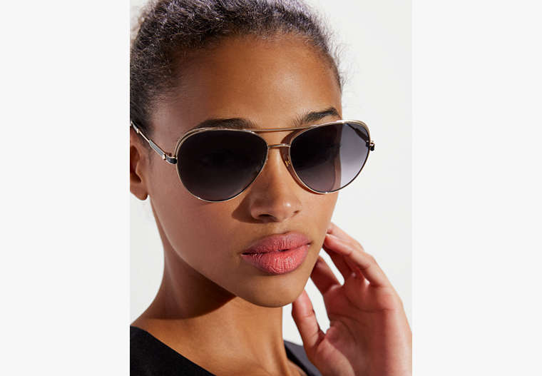 Katalina Aviator Sunglasses, Gold, Product