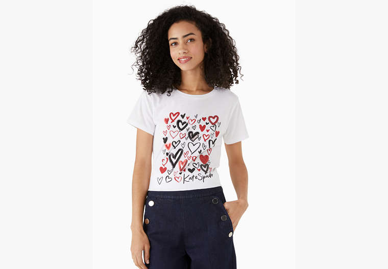 Scribble Hearts Tee, Fresh White, Product image number 0