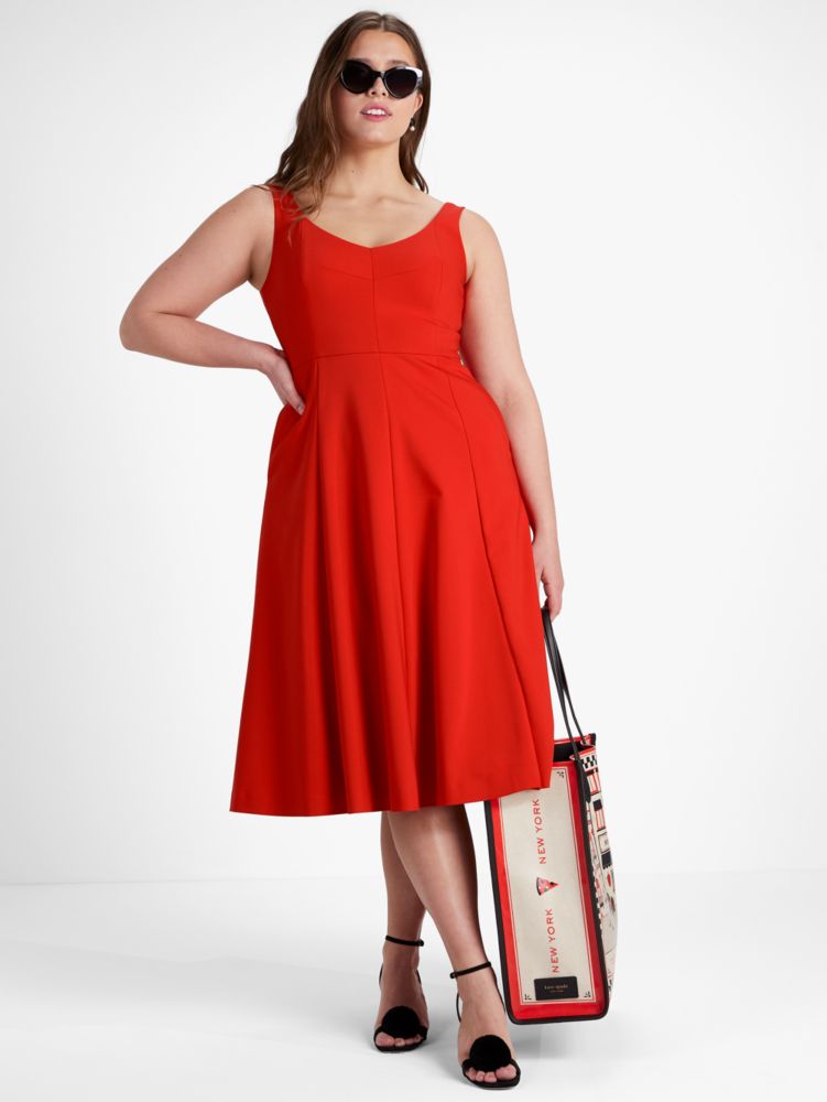 Kate Spade Twill Grace Dress In Fresh Tomato