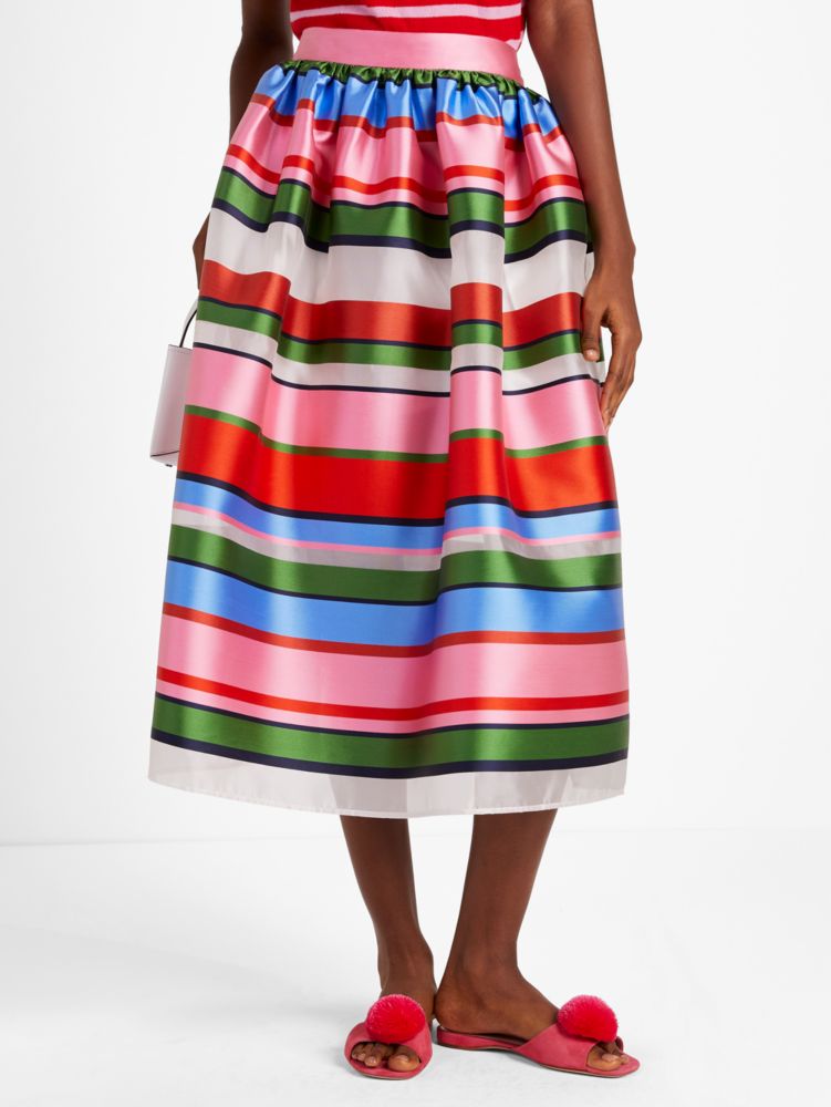 Kate Spade Sunday Stripe Organza Midi Skirt