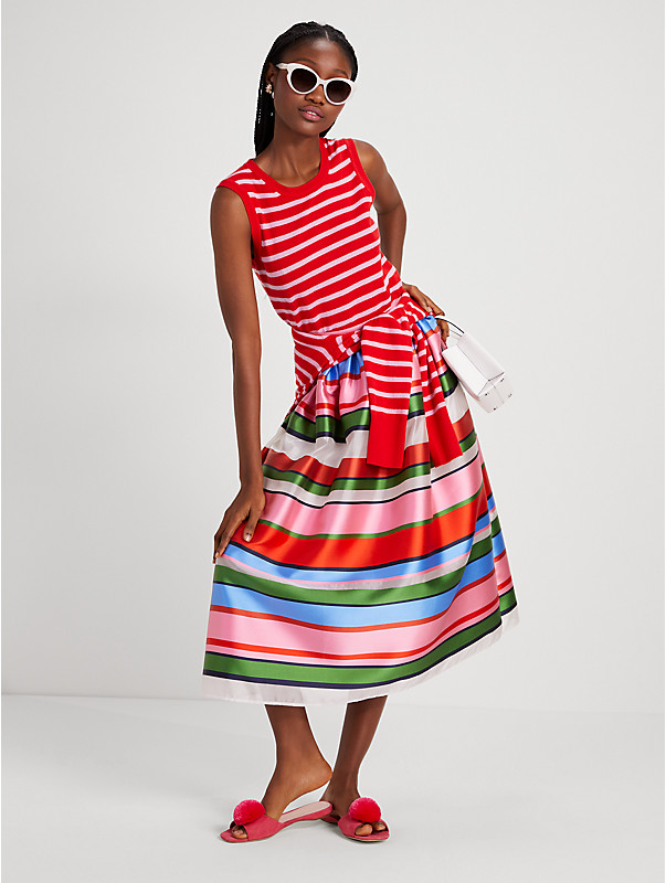 Sunday Stripe Organza Midi Skirt, , rr_large