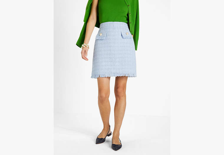 Kate Spade,A-line Tweed Skirt,Pale Hydrangea