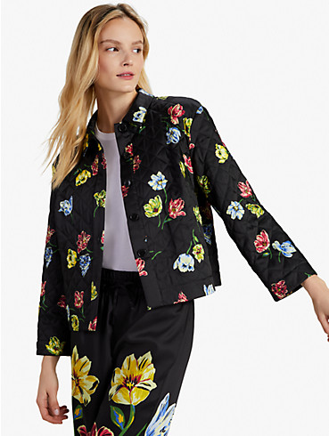 Placed Floral Jacke mit Steppmuster, , rr_productgrid