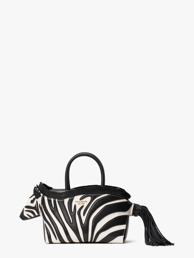 Ziggy Smooth Leather 3D Zebra Satchel