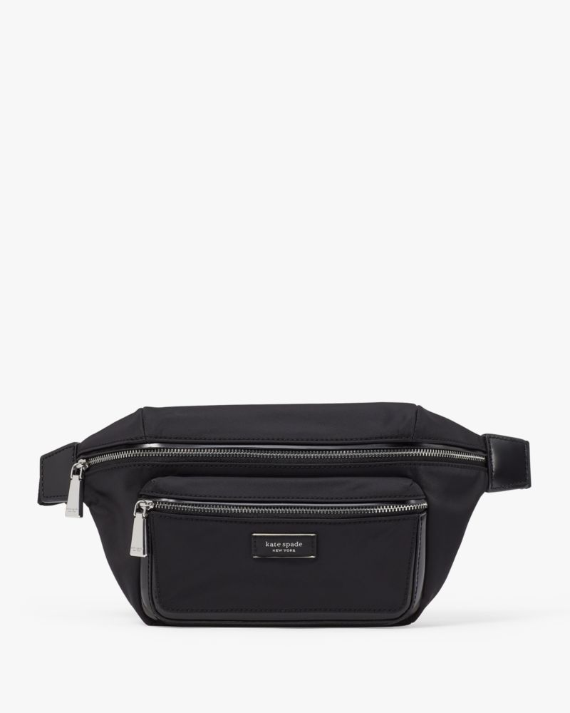 Kate Spade Sam Icon Ksnyl Nylon Medium Belt Bag In Black