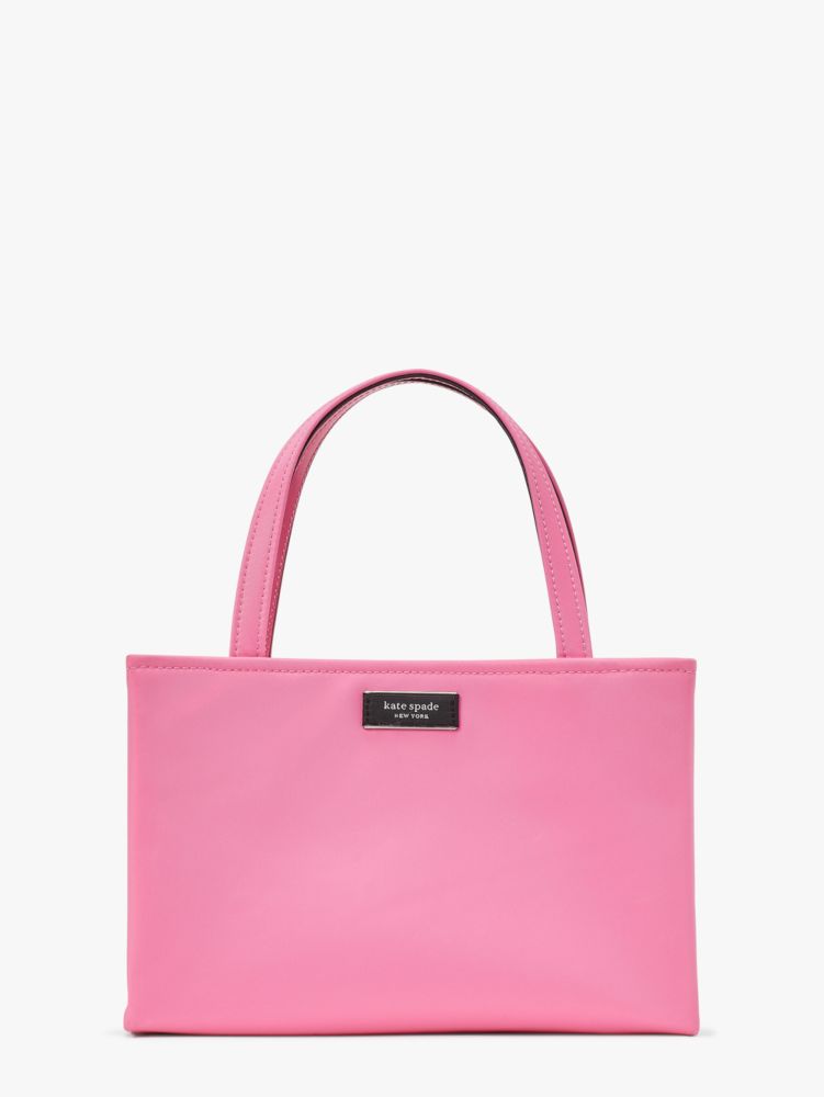 Kate Spade Sam Icon Ksnyl Nylon Small Tote In Pink Cloud