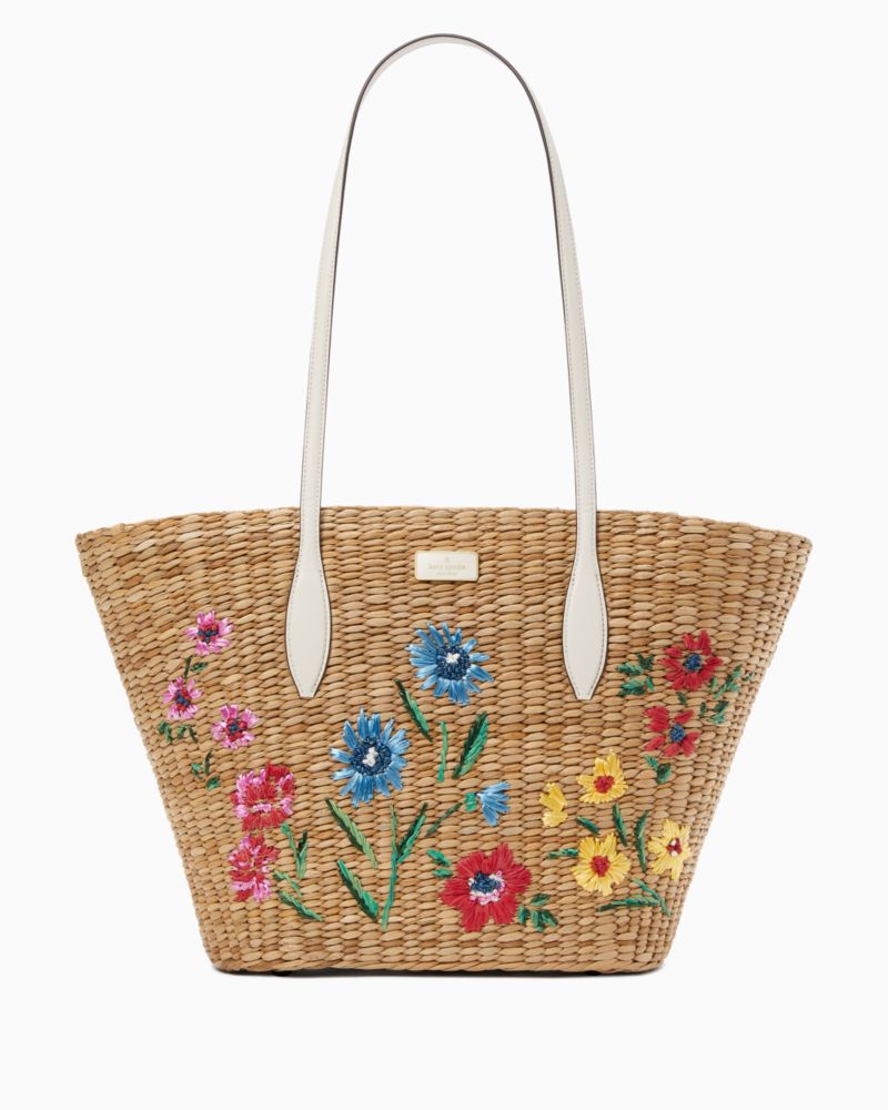 Garden Bouquet Embroidered Straw Tote Kate Spade UK