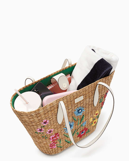 Garden Bouquet Embroidered Straw Tote | Kate Spade Surprise