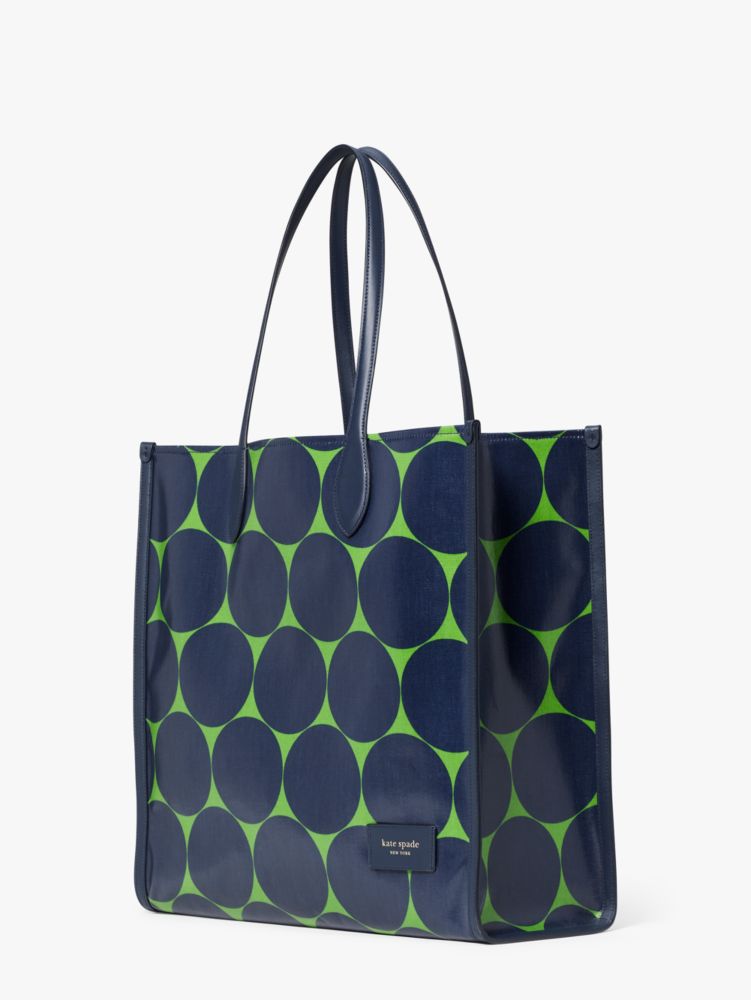 KATE SPADE CANVAS BOOK TOTE IN GOLD DOT