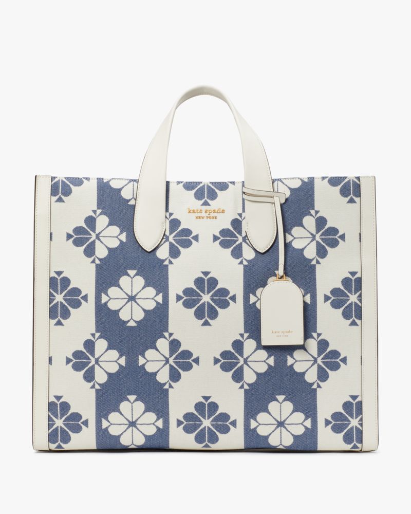 Spade Flower Two Tone Canvas Manhattan Small Tote