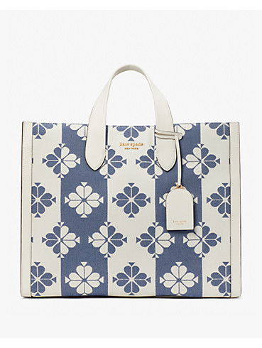 Spade Flower Two-tone Canvas Manhattan Large Tote, , rr_productgrid