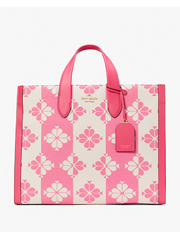 Spade Flower Two-tone Canvas Manhattan Large Tote, , rr_productgrid