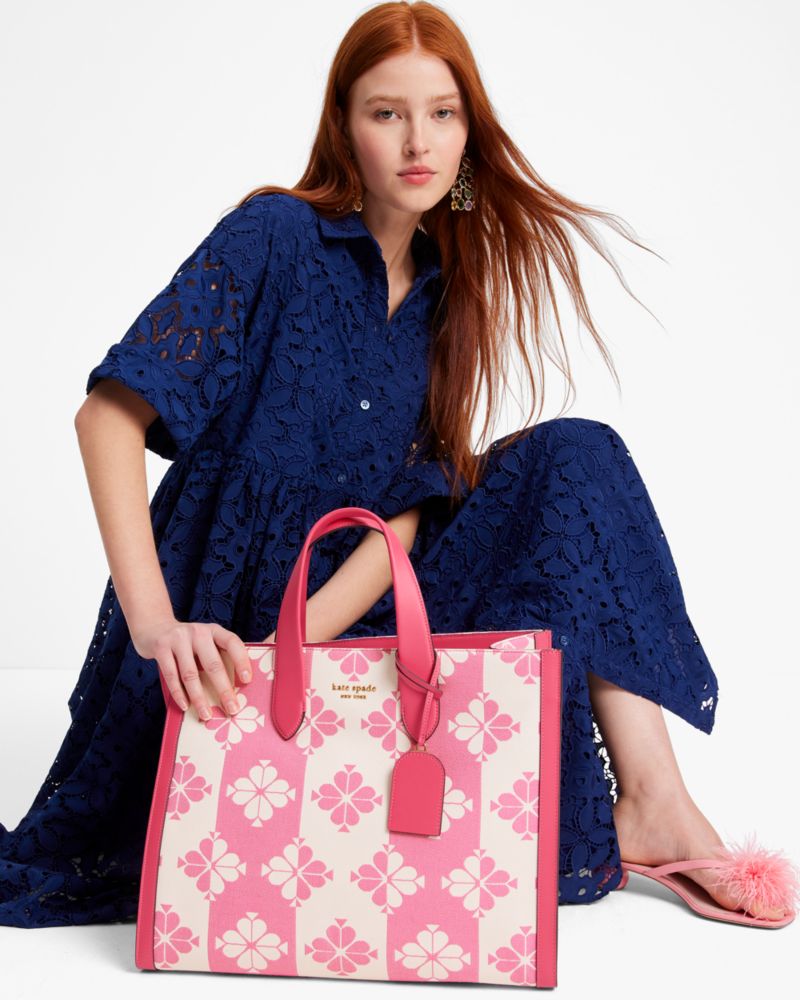 Kate Spade Everything Spade Flower Jacquard Tote Bag in Pink